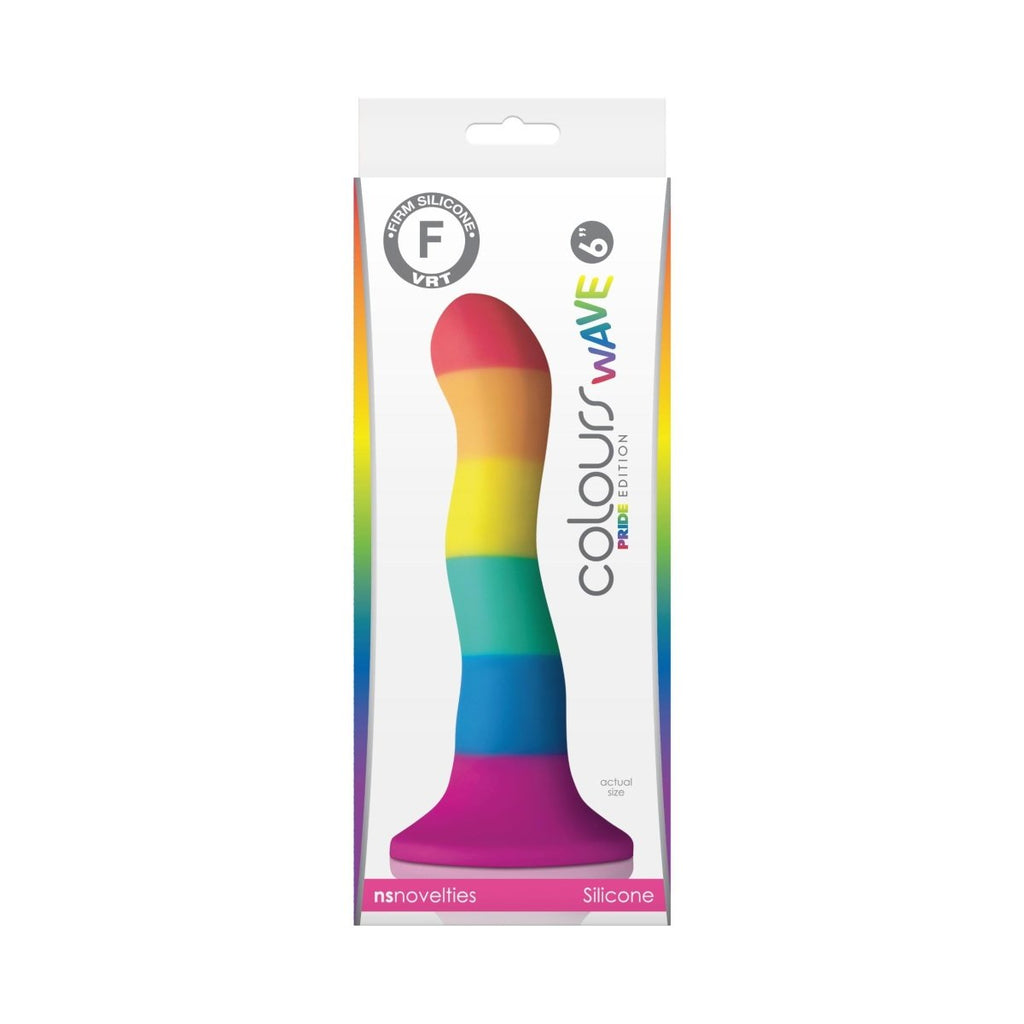 Colours - Wave - Pride Edition - 6 Inch Dildo - Rainbow - TruLuv Novelties