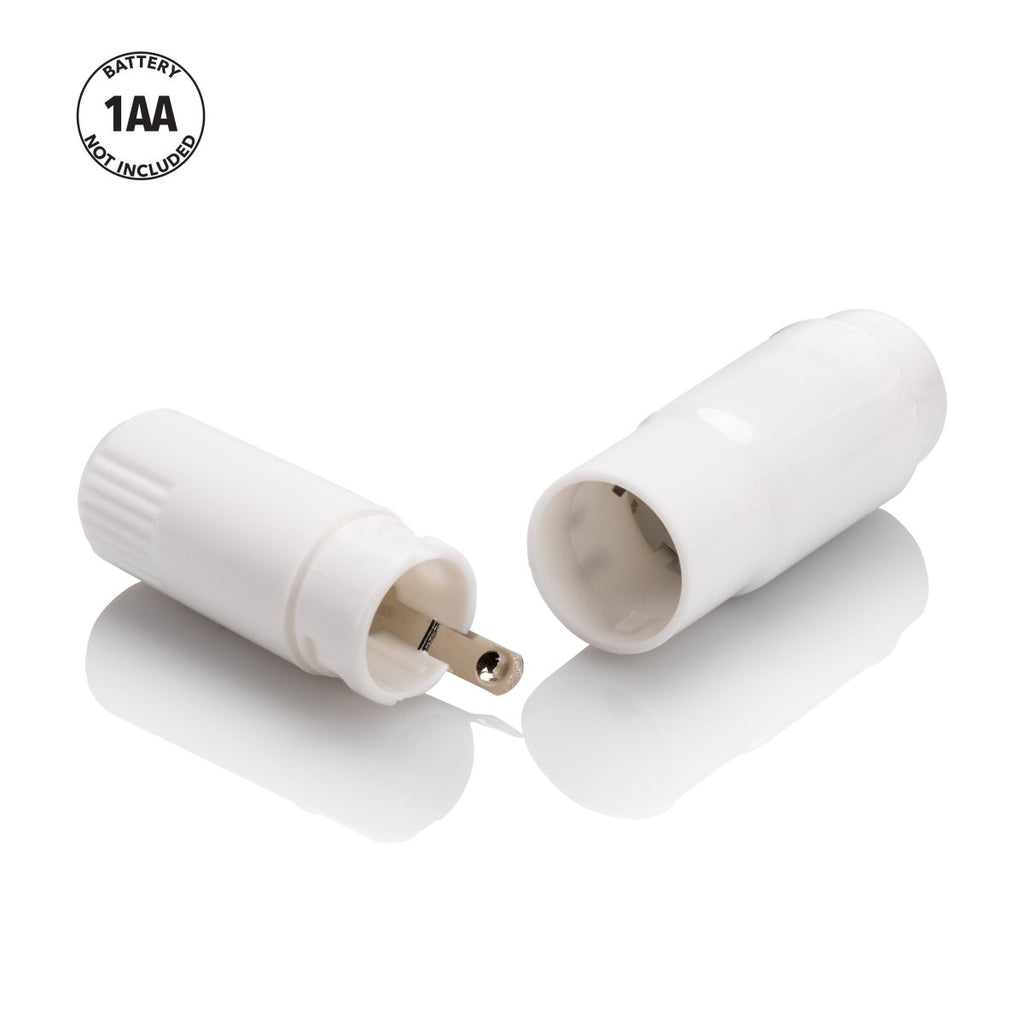 Compact Waterproof Personal Travel Massager With 4 Tips - White - TruLuv Novelties