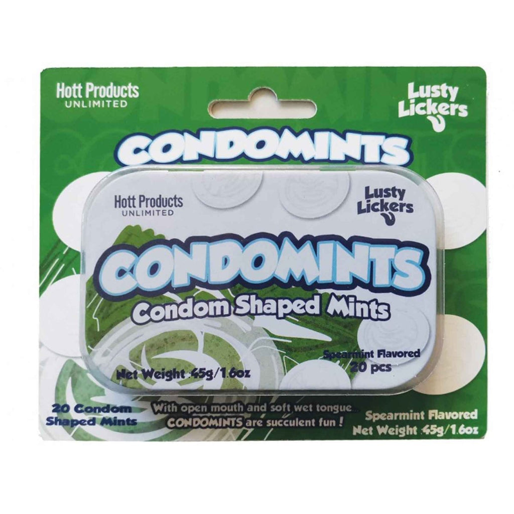 Condomints Spearmints Flavor Condoms Shaped Mints Display - TruLuv Novelties