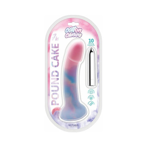 Cotton Candy Pound Cake Silicone Dildo 10 Frequencies 7.5 in. - TruLuv Novelties