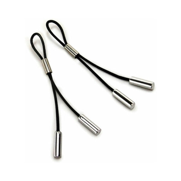 Crave Leather Nipple Tassels Black/Silver - TruLuv Novelties