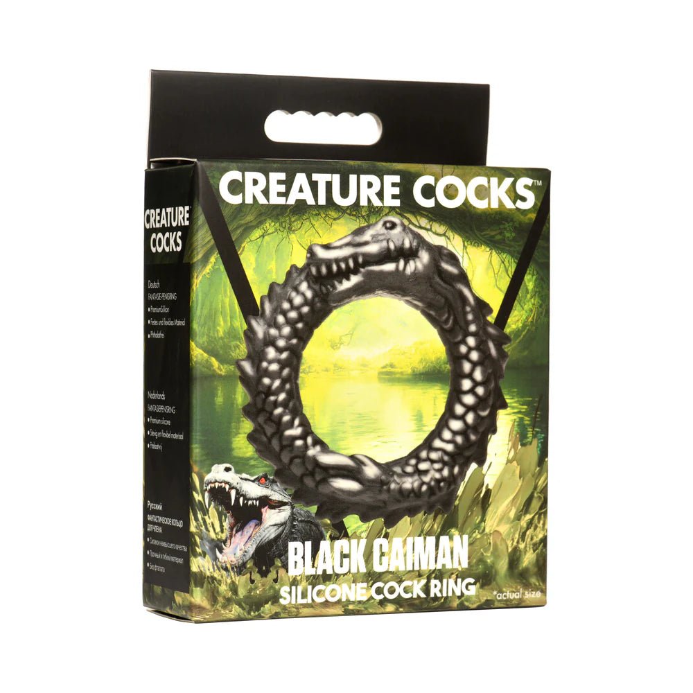 Creature Cocks Black Caiman Silicone Cock Ring - TruLuv Novelties