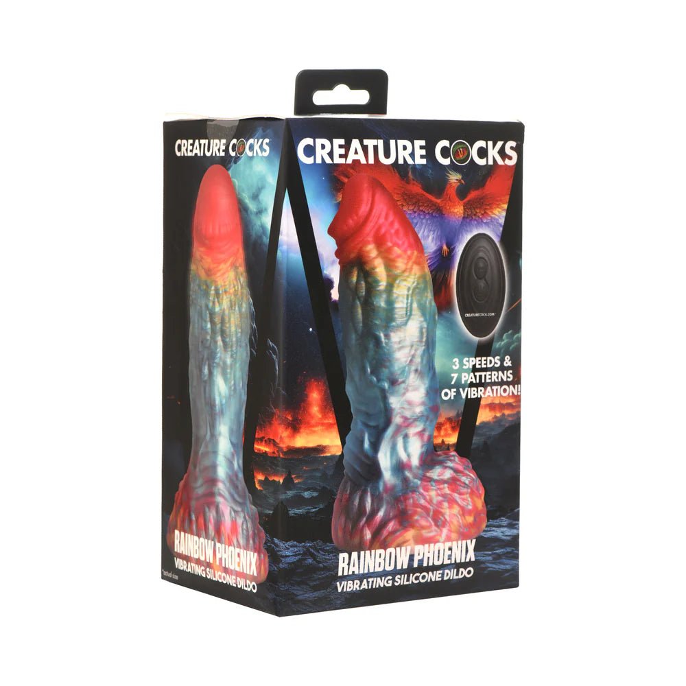 Creature Cocks Rainbow Phoenix Vibrating Silicone Dildo - TruLuv Novelties