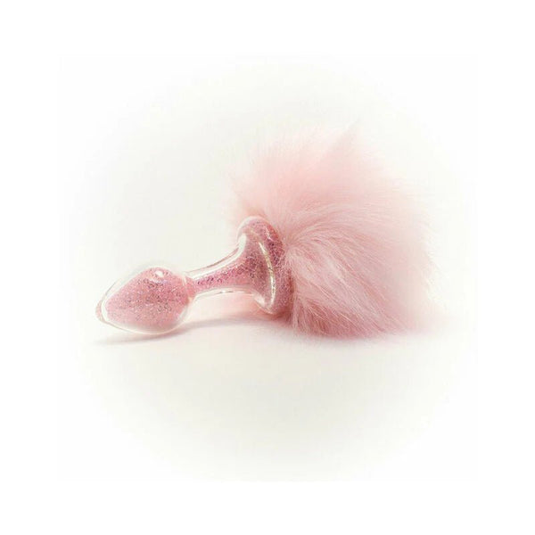 Crystal Delights Magnetic Sparkle Bunny Tail Plug Pink - TruLuv Novelties