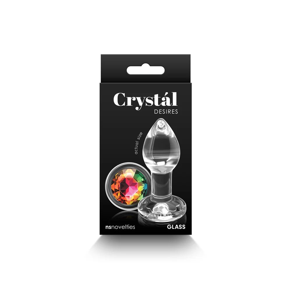 Crystal Desires Rainbow Gem Glass Plug Small - TruLuv Novelties