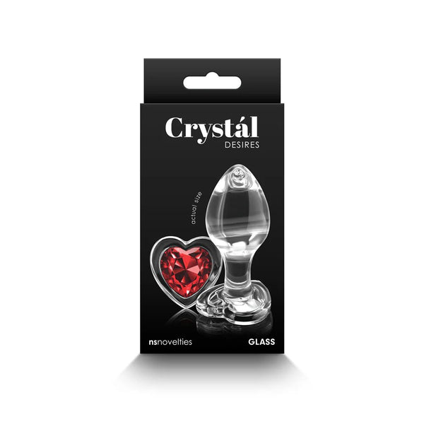 Crystal Desires Red Heart Gem Glass Plug Medium - TruLuv Novelties