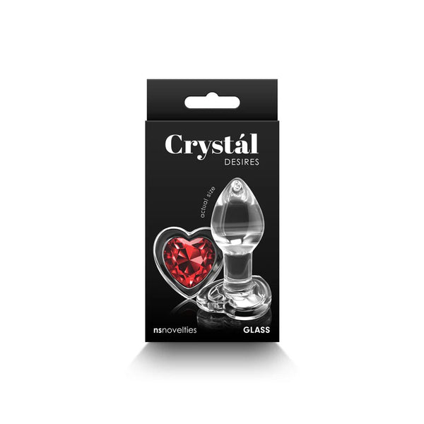 Crystal Desires Red Heart Gem Glass Plug Small - TruLuv Novelties