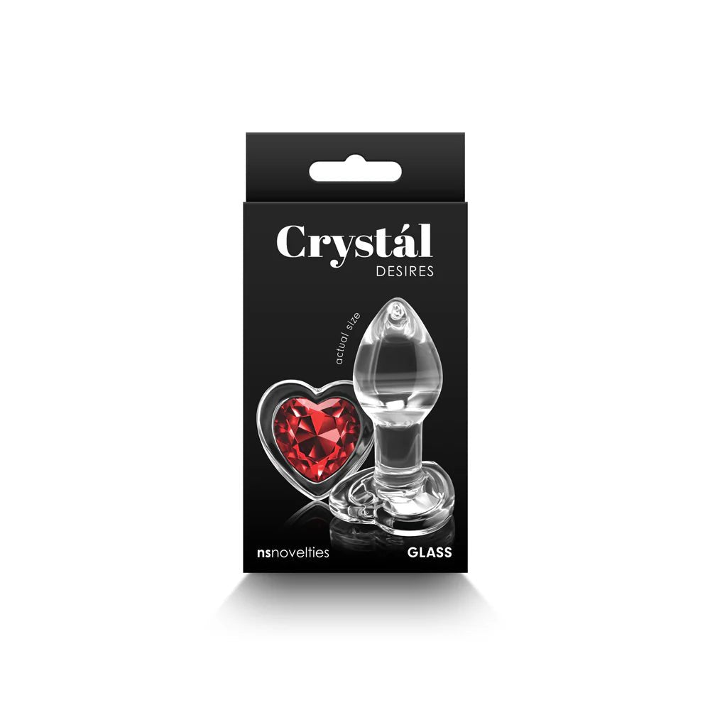 Crystal Desires Red Heart Gem Glass Plug Small - TruLuv Novelties