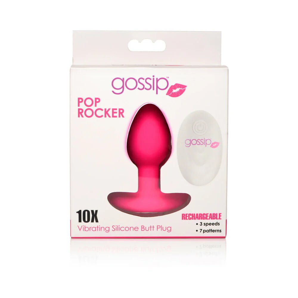 Curve Toys Gossip Pop Rocker Rechargeable Remote - Controlled Silicone Vibrating Anal Plug Magenta - TruLuv Novelties
