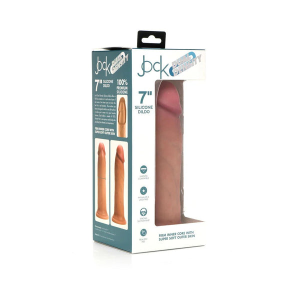 Curve Toys Jock Dual Density 7 in. Silicone Dildo with Suction Cup Light - TruLuv Novelties