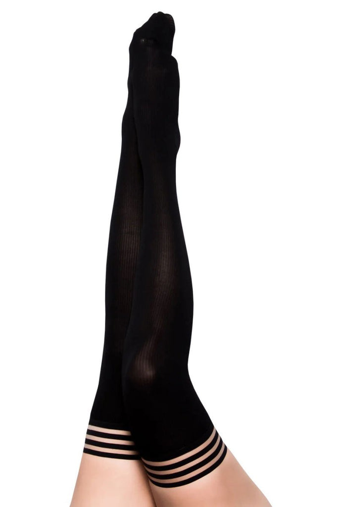 Dana Lynn - Ribbed Thigh High - Size - Black - TruLuv Novelties