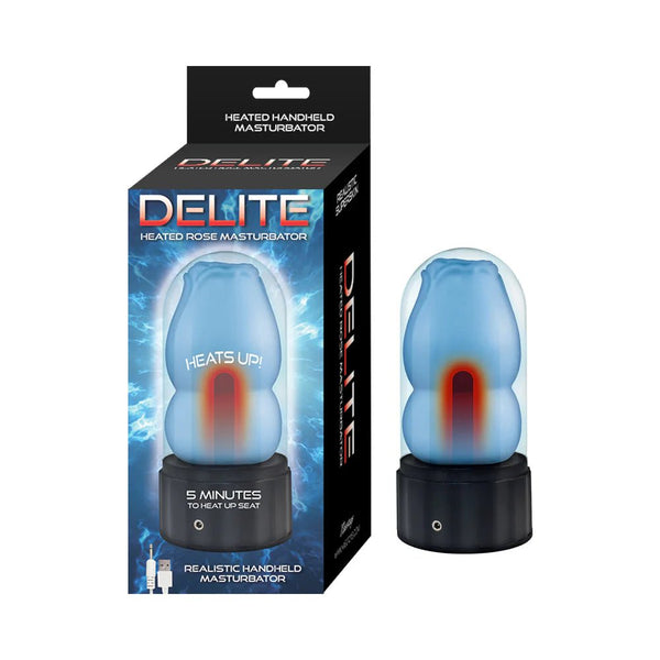 Delite Heated Rose Masturbator Blue - TruLuv Novelties