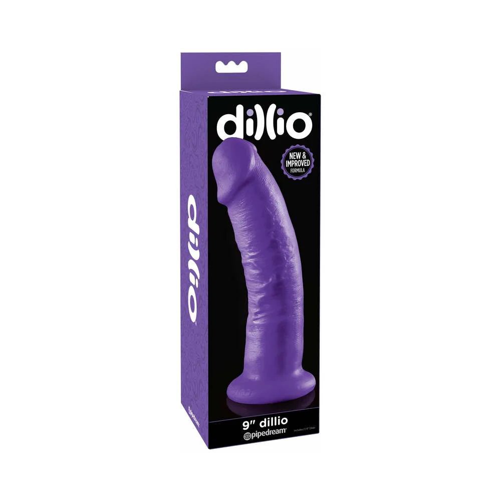 Dillio 9 in. Realistic Dildo With Suction Cup Purple - TruLuv Novelties