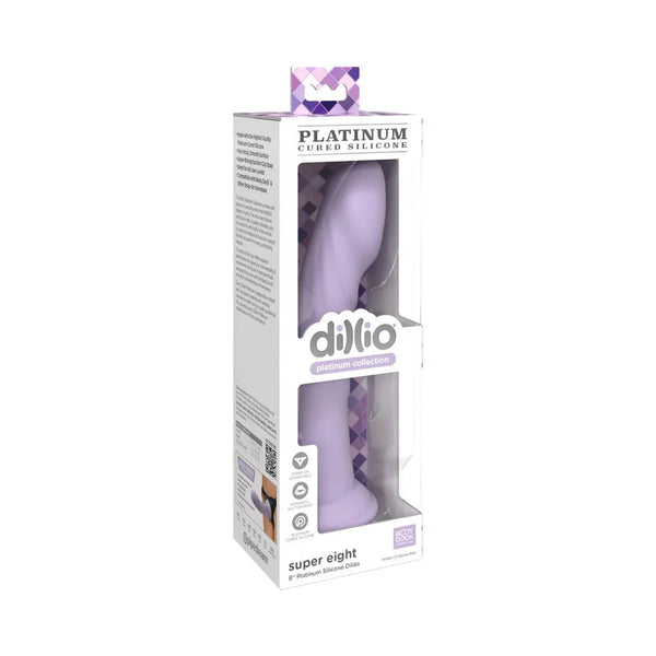 Dillio Platinum Collection Super Eight 8 in. Silicone Dildo Purple - TruLuv Novelties