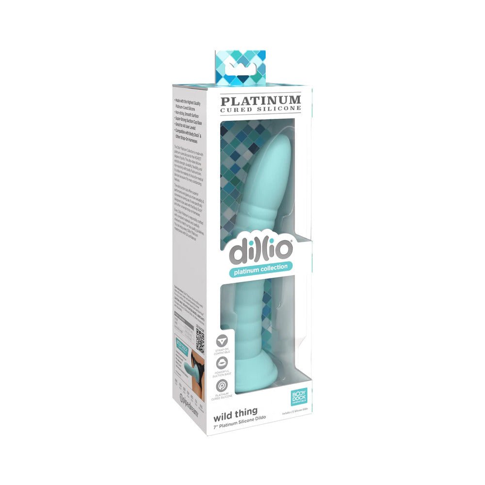 Dillio Platinum Collection Wild Thing 7 in. Silicone Dildo Teal - TruLuv Novelties