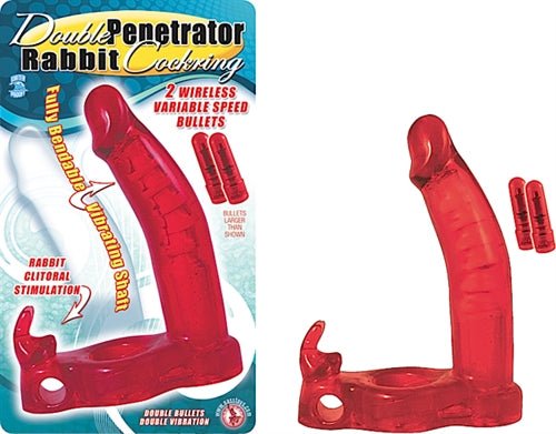 Double Penetrator Rabbit Cock Ring - TruLuv Novelties