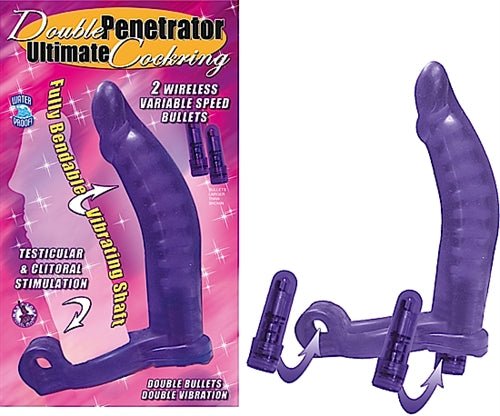 Double Penetrator Ultimate Cockring - Purple - TruLuv Novelties