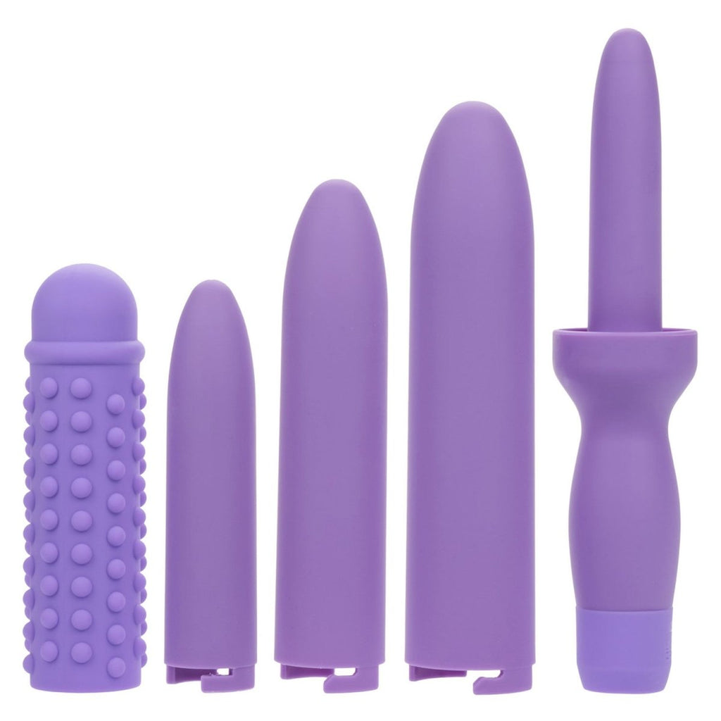 Dr. Laura Berman Rechargeable Dilators Set of 4 Locking Sizes Plus Sleeve - Purple - TruLuv Novelties