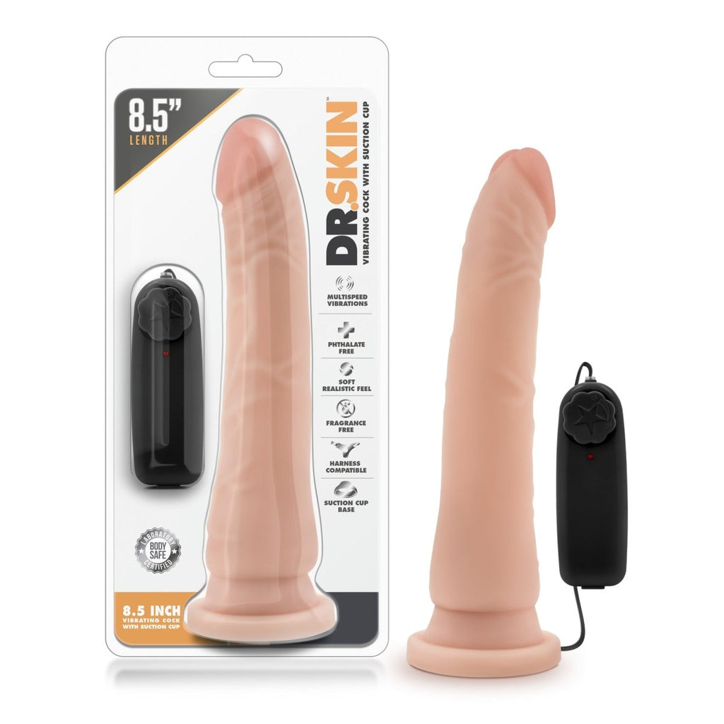 Dr. Skin - 8.5 Inch Vibrating Realistic Cock With Suction Cup - TruLuv Novelties