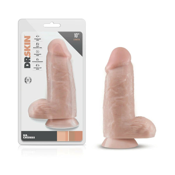 Dr. Skin Dr. Chubbs Realistic 10 in. Dildo with Balls Beige - TruLuv Novelties