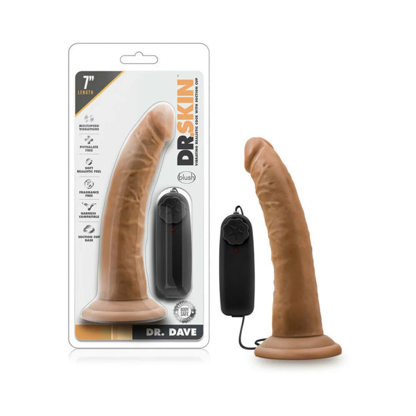 Dr. Skin Dr. Dave Realistic 7 in. Vibrating Dildo Tan - TruLuv Novelties