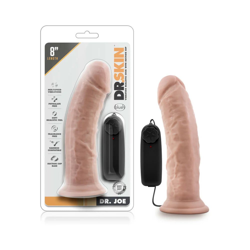 Dr. Skin Dr. Joe Realistic 8 in. Vibrating Dildo Beige - TruLuv Novelties
