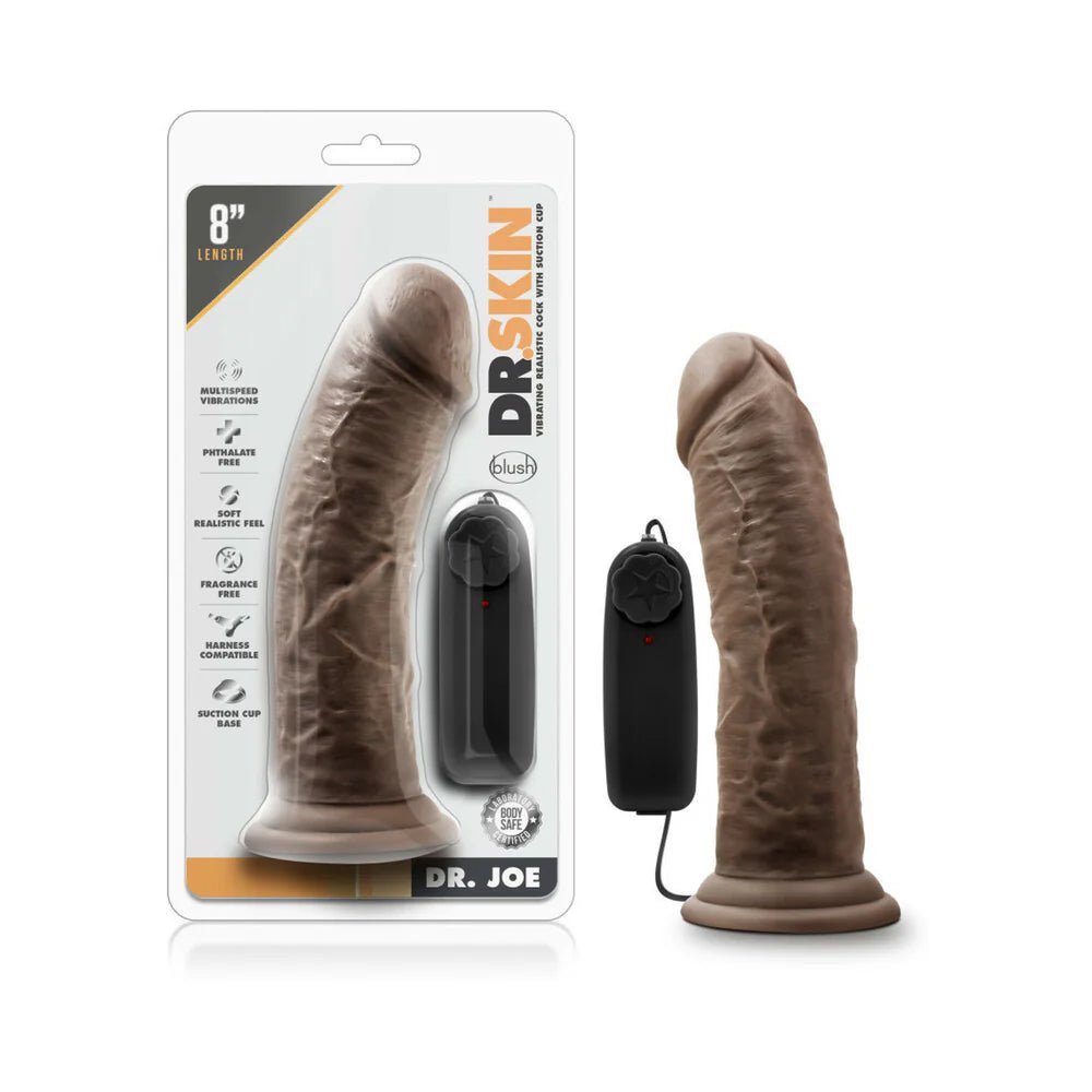 Dr. Skin Dr. Joe Realistic 8 in. Vibrating Dildo Brown - TruLuv Novelties