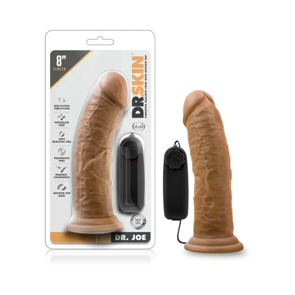 Dr. Skin Dr. Joe Realistic 8 in. Vibrating Dildo Tan - TruLuv Novelties
