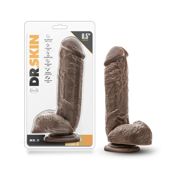 Dr. Skin Mr. D Realistic 8.5 in. Dildo with Balls Brown - TruLuv Novelties