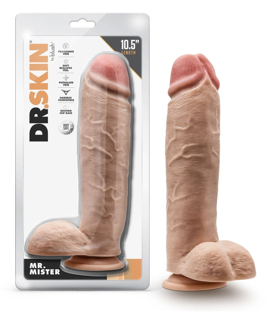 Dr. Skin - Mr. - Inch Dildo With Balls - Beige - TruLuv Novelties