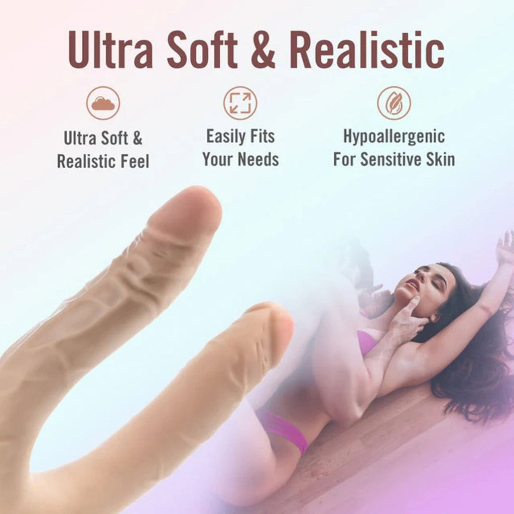 Dr. Skin Plus - 16.5” Posable Double Dong - Beige - TruLuv Novelties