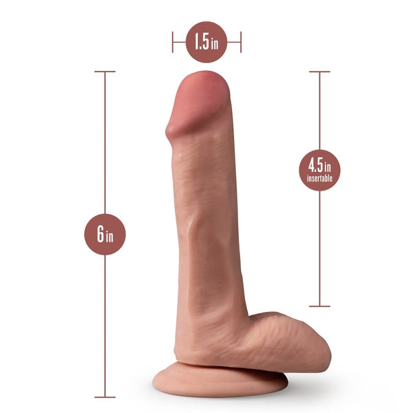 Dr. Skin Plus - 6 Inch Posable Dildo With Balls - Mocha - TruLuv Novelties