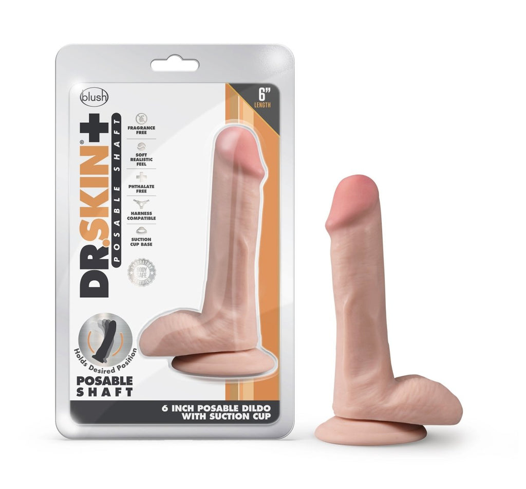 Dr. Skin Plus - Inch Posable Dildo With Balls - TruLuv Novelties