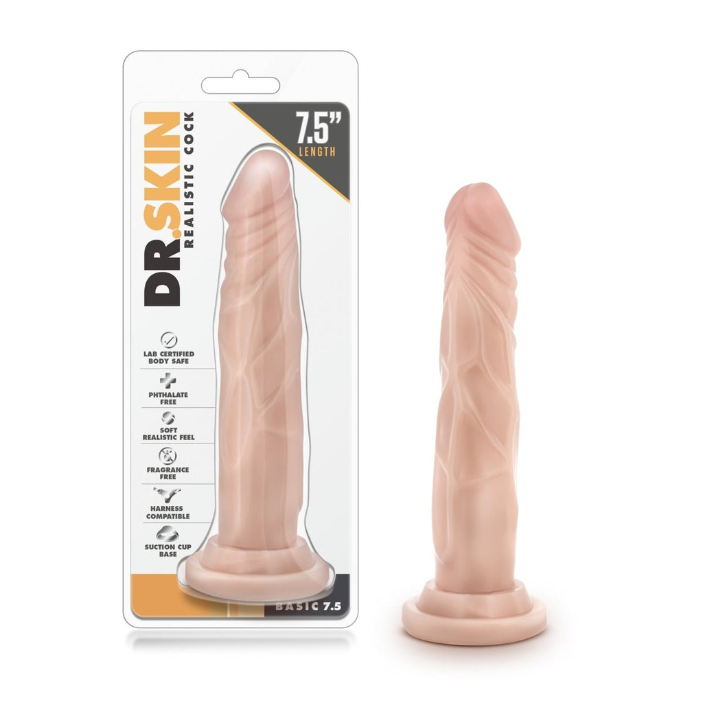 Dr. Skin - Realistic Cock - Basic 7.5 - Beige - TruLuv Novelties