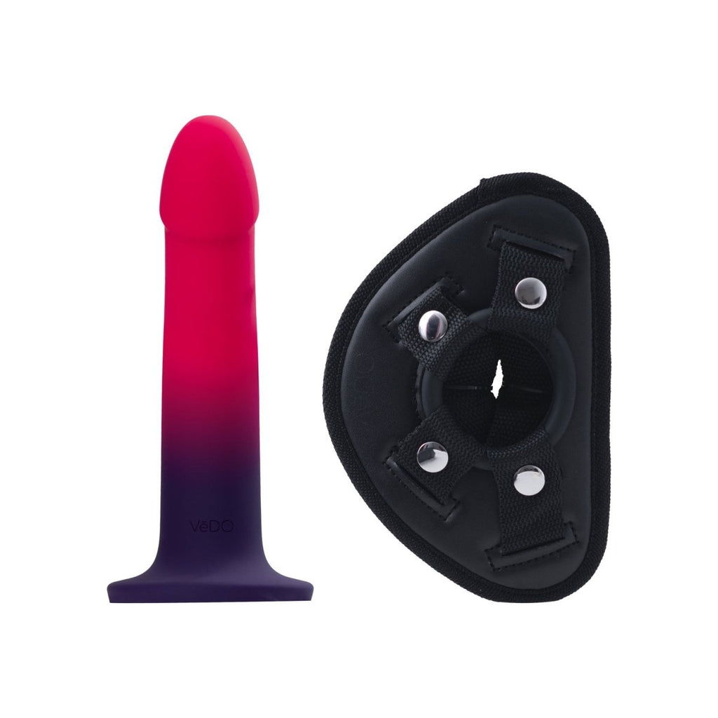 Duo Semi - Realistic Dildo With Harness - Pink/purple - TruLuv Novelties