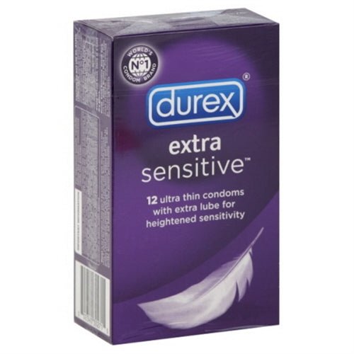 Durex Extra Sensitive Condoms Lubricated - 12 Pack New Item Number 30271 - TruLuv Novelties