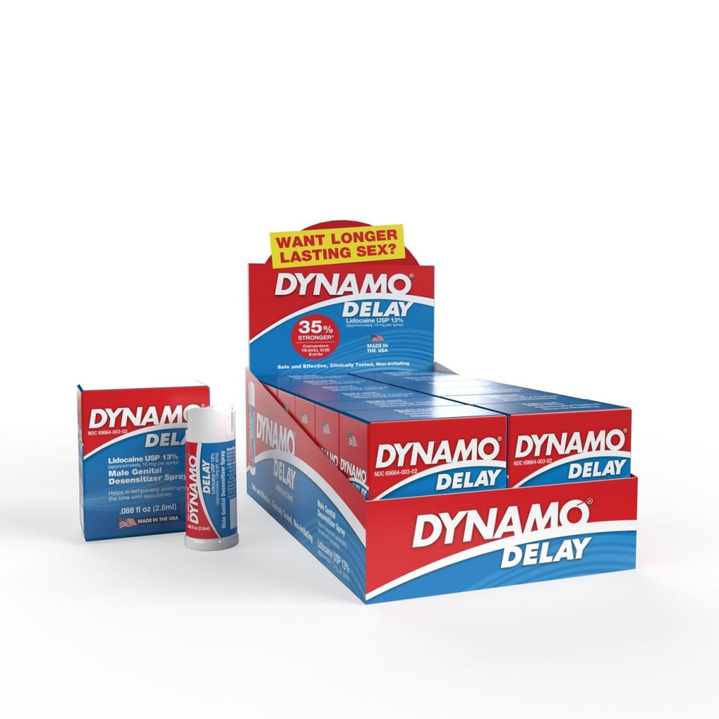 Dynamo Delay to Go in Pop Box .088 Fl Oz - 12 Ct Box - Display - TruLuv Novelties