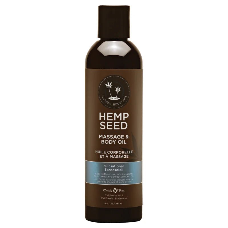 Earthly Body Hemp Massage Oil Sunsational 8 oz. - TruLuv Novelties