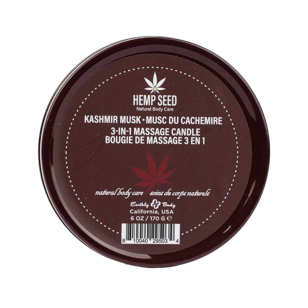 Earthly Body Hemp Seed 3 - in - 1 Massage Candle Kashmir Musk 6 oz. - TruLuv Novelties