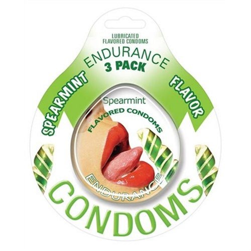 Endurance Condoms - Spearmint - 3 Pack - TruLuv Novelties