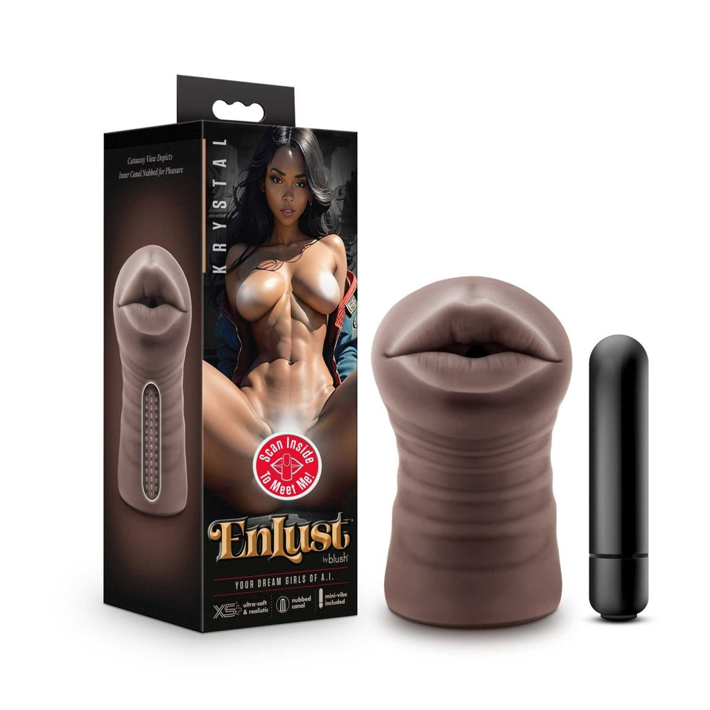 Enlust - Krystal - Vibrating Stroker - Brown - TruLuv Novelties