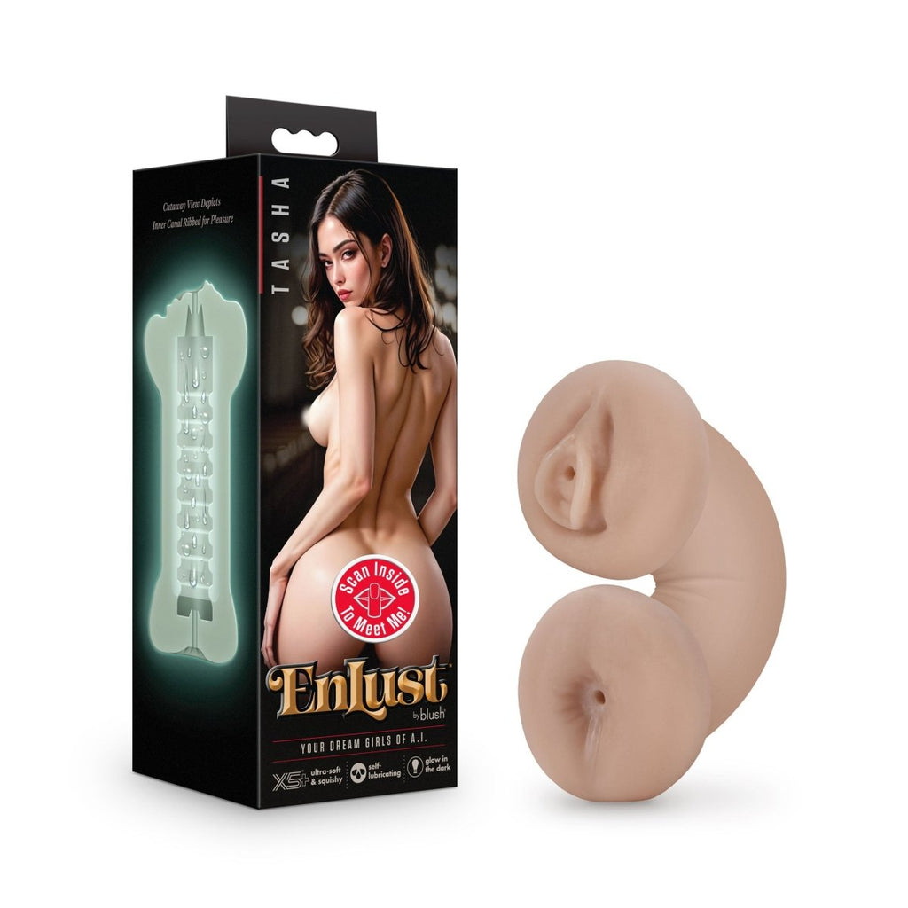 Enlust - Tasha - Soft and Wet Glow in the Dark Stroker - Beige - TruLuv Novelties