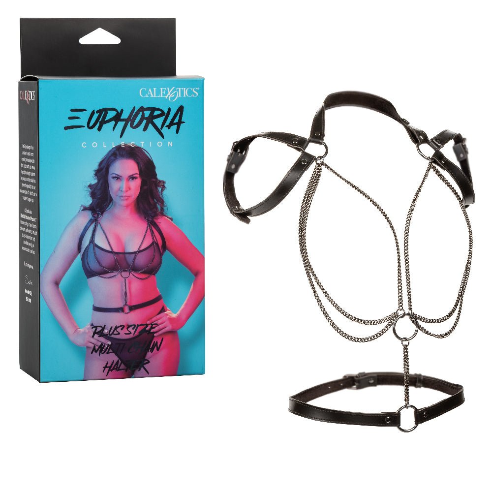 Euphoria Collection Plus Size Multi Chain Halter - Black - TruLuv Novelties