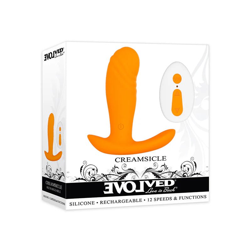 Evolved Creamsicle Rechargeable Remote - Controlled Silicone G - Spot and Prostate Massager Orange - TruLuv Novelties