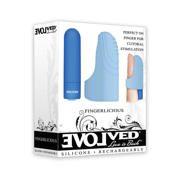 Evolved Fingerlicious Rechargeable Silicone Finger Vibrator Blue - TruLuv Novelties