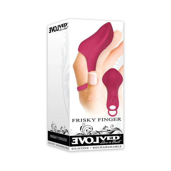 Evolved Frisky Finger Rechargeable Silicone Finger Vibrator Burgundy - TruLuv Novelties