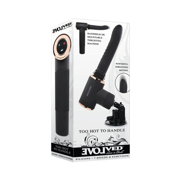 Evolved Too Hot To Handle Rechargeable Silicone Thrusting Sex Machine Black - TruLuv Novelties