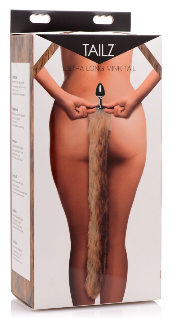 Extra Long Mink Tail Metal Anal Plug - TruLuv Novelties