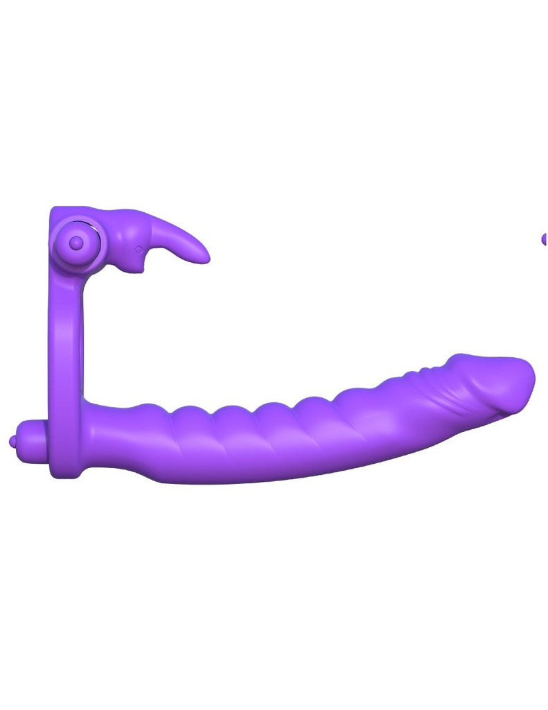 Fantasy C-Ringz Silicone Double Penetrator Rabbit - Purple - TruLuv Novelties