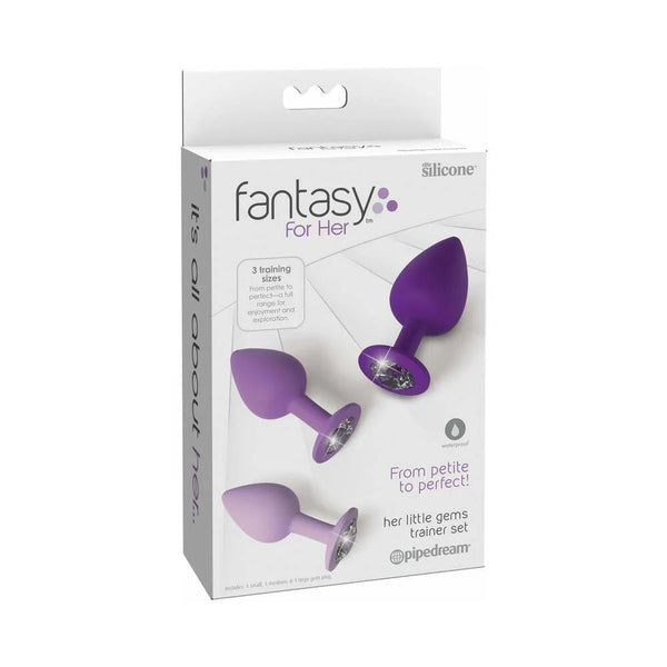 Fantasy For Her 3 - Piece Silicone Her Little Gems Trainer Plug Set Purple - TruLuv Novelties